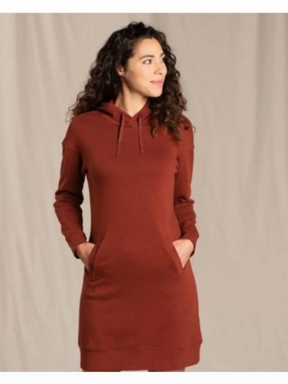 Toad & Co Rust Hooded Dress EUC